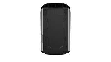 Unteransicht des ECOFLOW WAVE 2 tragbaren Klimageräts, das die Bodenstruktur und Belüftungsöffnungen zeigt.
